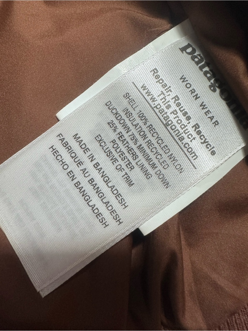 Patagonia brown quilted down filled puffer jacket women’s medium - Picture 9 of 11